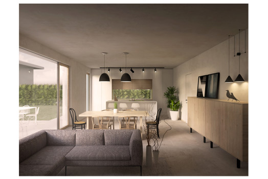 04_INTERNO VERSO CUCINA (Casa VT_Progetto di una residenza unifamiliare con struttura in legno)